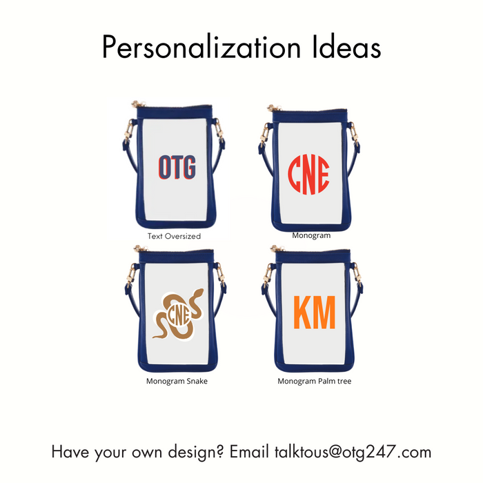 #1 Double Nudie Navy Crossbody Wristlet – personalized image