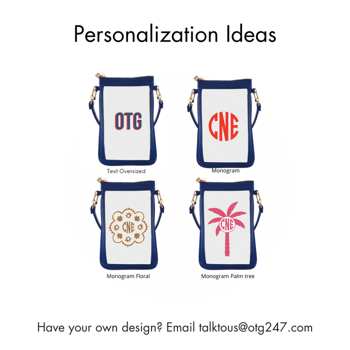 #1 Double Nudie Navy Crossbody Wristlet – personalized image