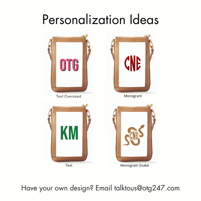 #1 Double Nudie Tan Crossbody Wristlet – personalized image