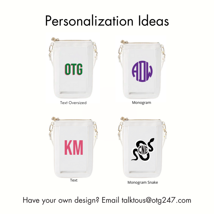 #1 Double Nudie White Crossbody Wristlet – personalized image