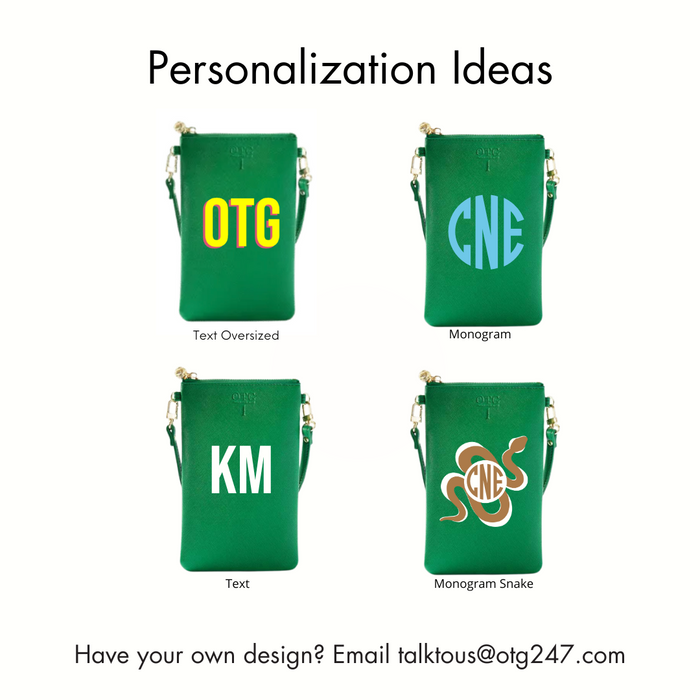 #1 Green Crossbody Wristlet – personalized image