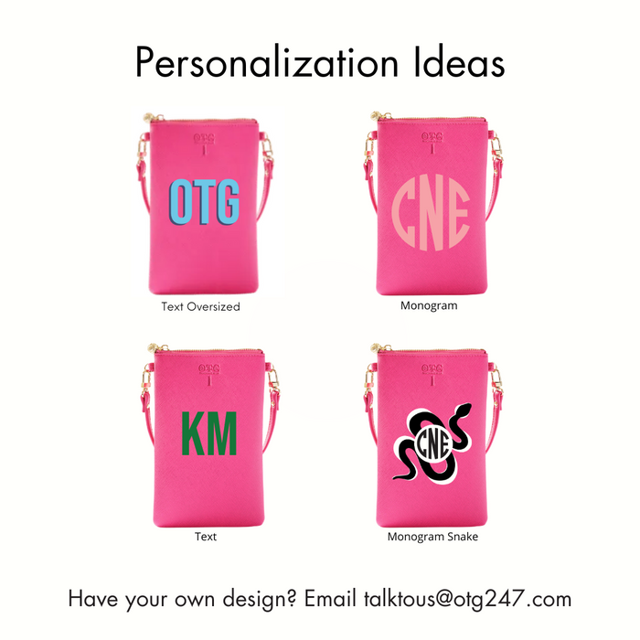 #1 Hot Pink Crossbody Wristlet – personalized image