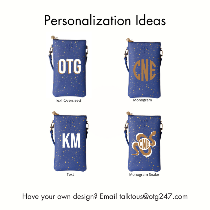 #1 Nicole Dot Navy Crossbody Wristlet – personalized image