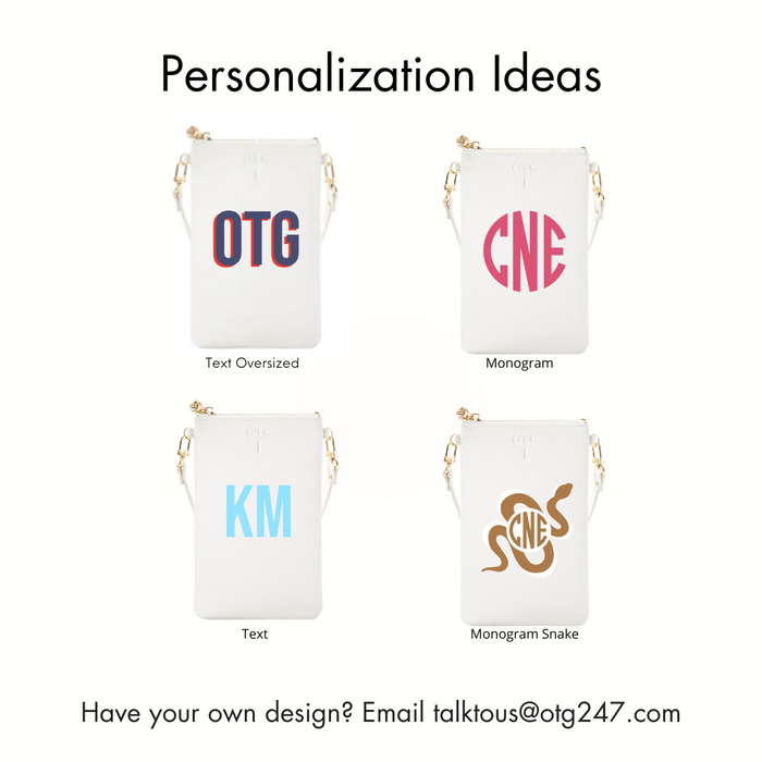 #1 White Crossbody Wristlet – personalized image