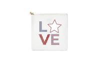 #3 White USA Love Pouch