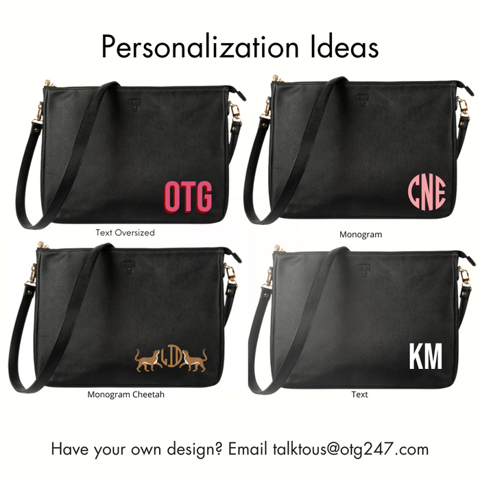 #9 Black Padded Crossbody Techie – personalized image