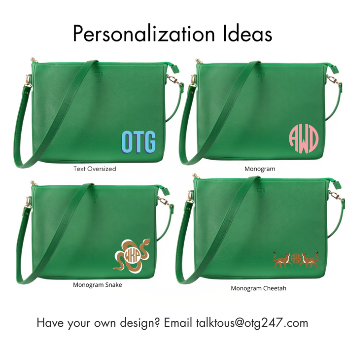 #9 Green Padded Crossbody Techie – personalized image