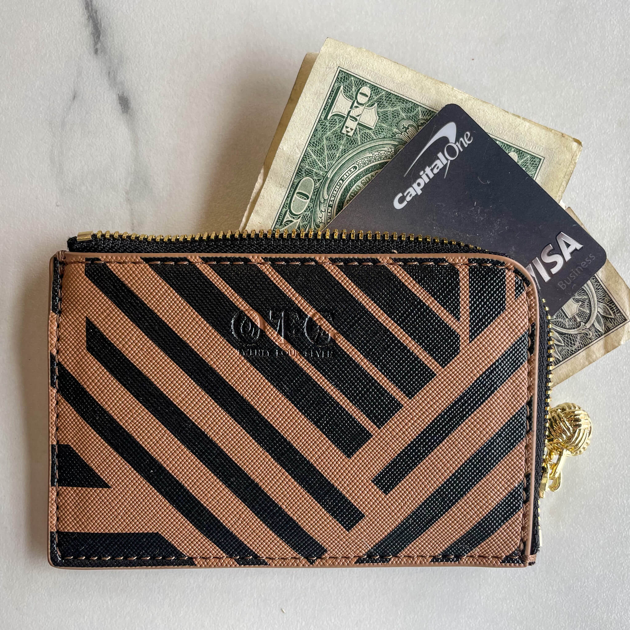 Card Case Shay Stripe Tan