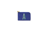 Card Case Navy with Cheetah Initial