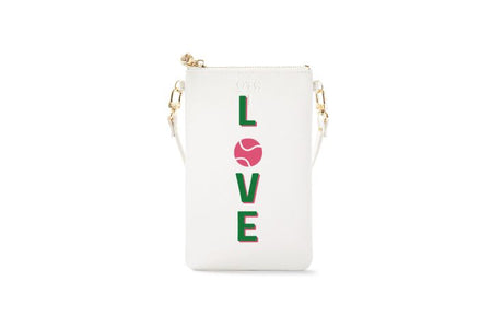 #1 White Tennis Love Crossbody Wristlet