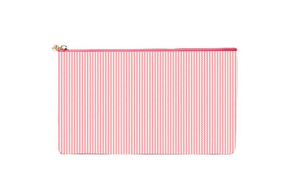 #5 Piper Pinstripe Hot Pink Clutch