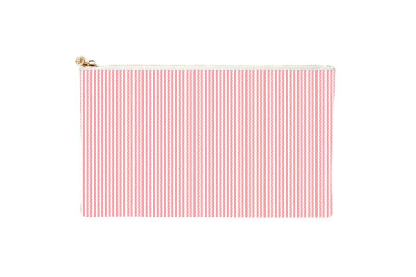 #5 Piper Pinstripe Hot Pink Clutch