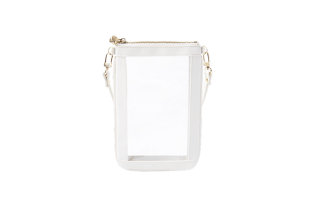 #1 Double Nudie White Crossbody Wristlet