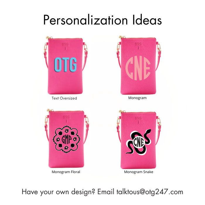 #1 Hot Pink Crossbody Wristlet – personalized image