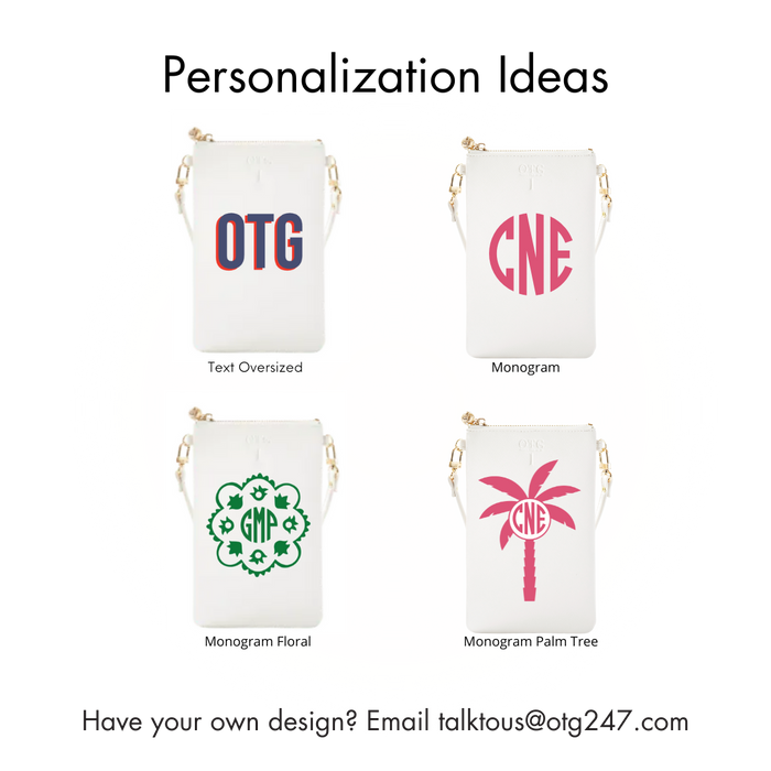 #1 White Crossbody Wristlet – personalized image