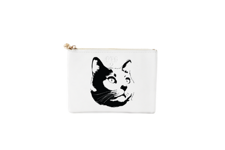 #2 Black Cat White Pouch