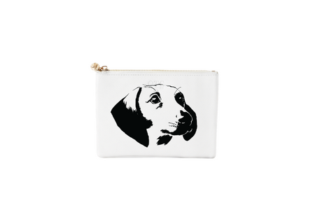 #2 Dachshund White Pouch