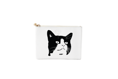 #2 Spot Cat White Pouch