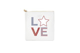 #3 White USA Love Pouch