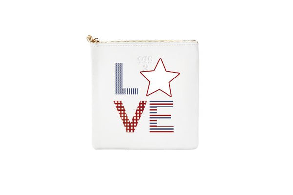 #3 White USA Love Pouch