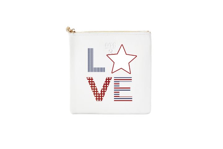 #3 White USA Love Pouch