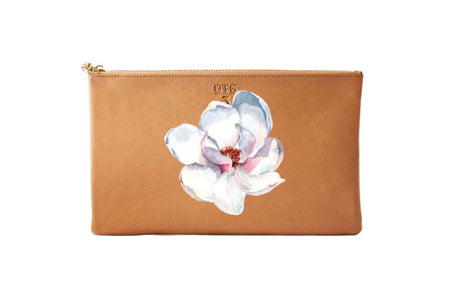 #5 Tan Magnolia Clutch