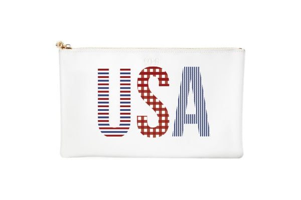 #5 White USA Clutch