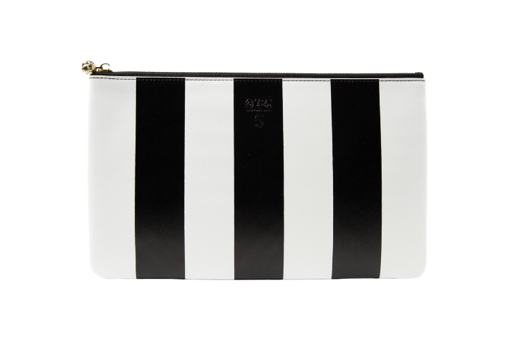 5 Erin Stripe Black Clutch