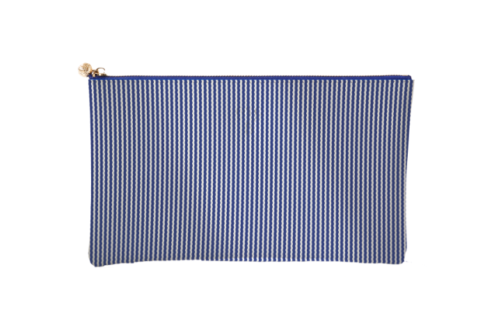 #5 Piper Pinstripe Navy Clutch