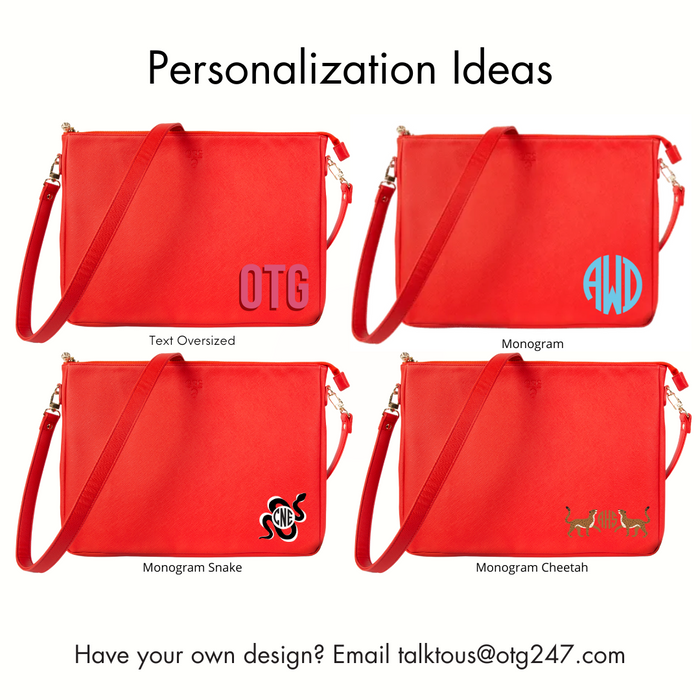 #9 Orange Padded Crossbody Techie – personalized image
