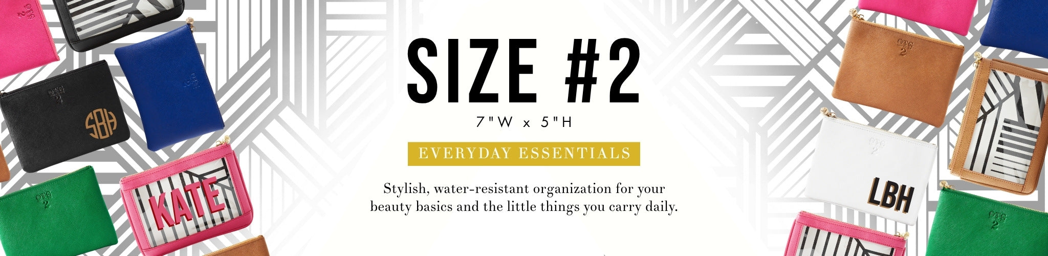 Size 2 OTG bags overlaying the OTG|247 Shay Stripe pattern with text title Size 2