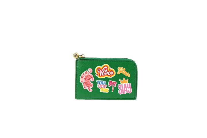 Card Case Green Positive Vibes