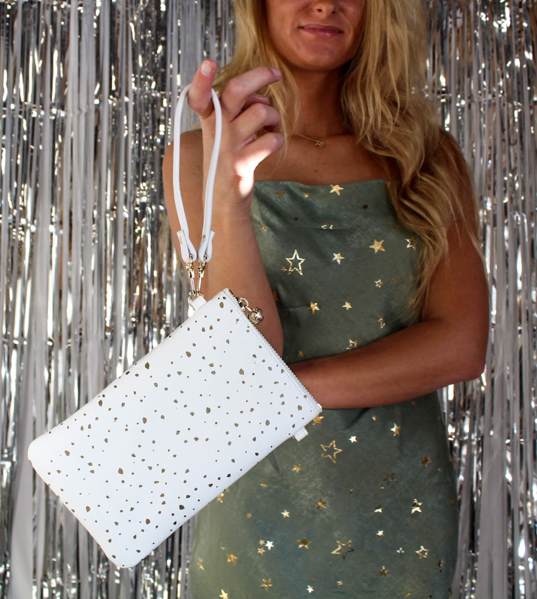 #1 Nicole Dot Gold Crossbody Wristlet