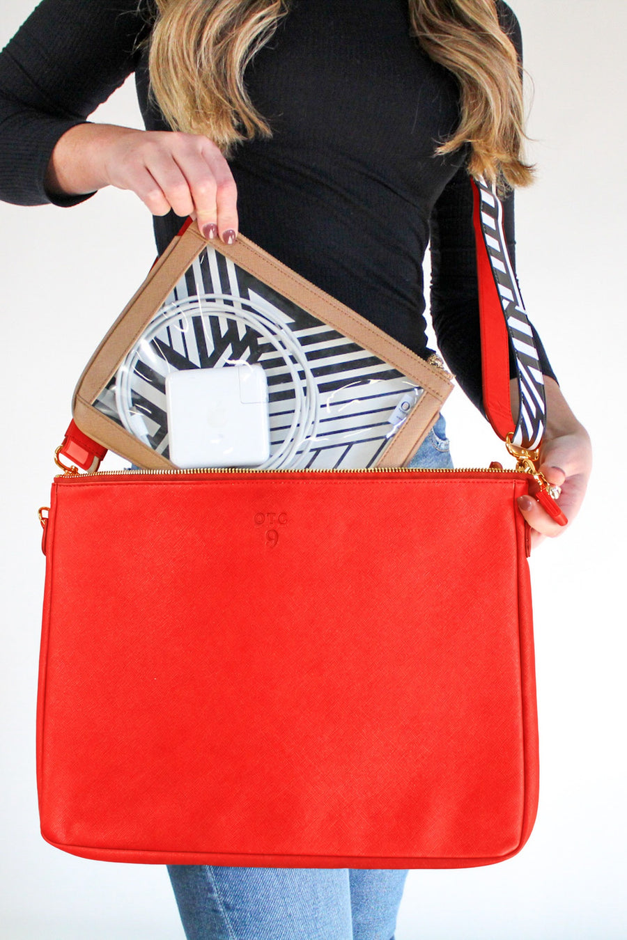#9 Orange Padded Crossbody Techie, lifestyle photo 1