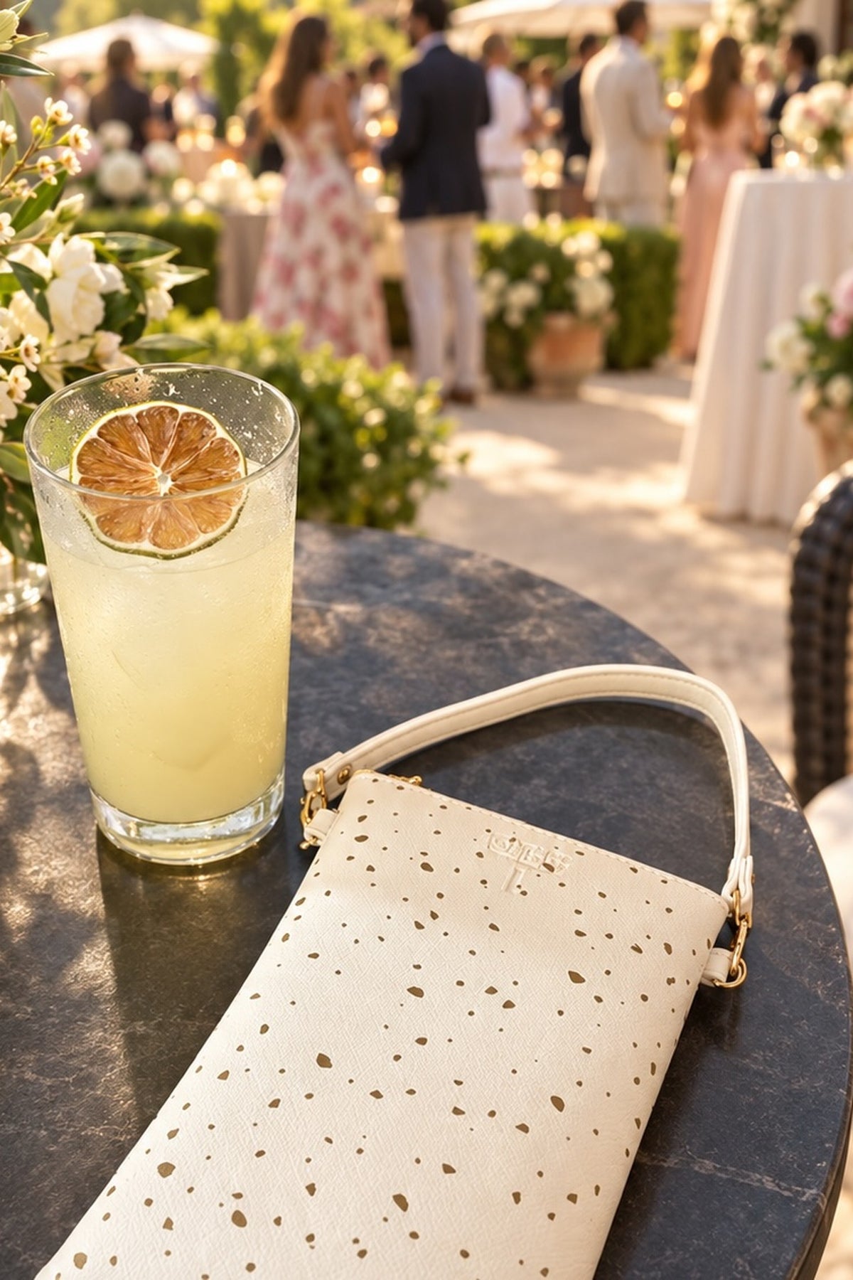 #1 Nicole Dot Gold Crossbody Wristlet