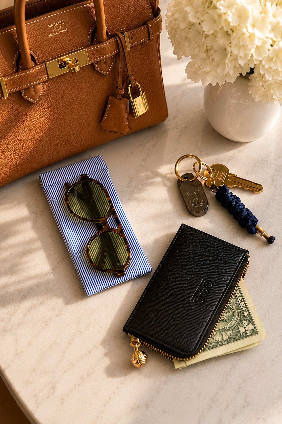 Glasses Case Piper Pinstripe Navy