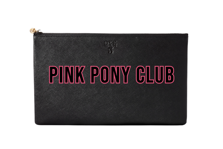 #5 Pink Pony Club Black Clutch