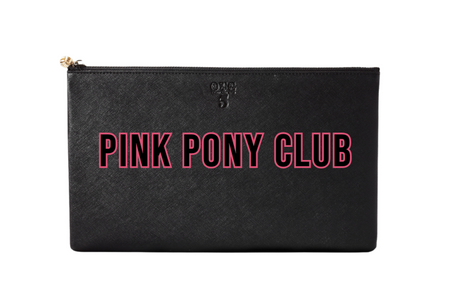 #5 Pink Pony Club Black Clutch