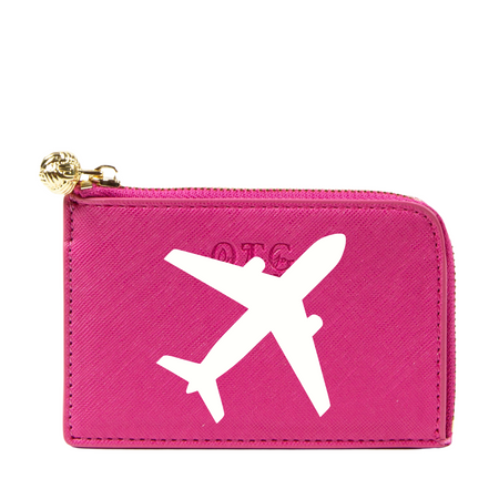 Card Case Airplane Hot Pink