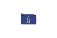 Card Case Navy with Cheetah Initial