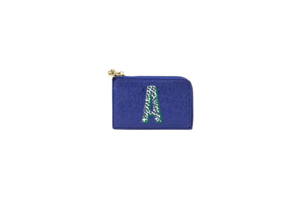 Card Case Navy with Cheetah Initial