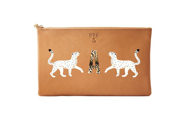 #5 Tan with Cheetah Initial