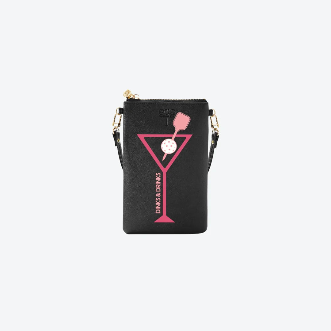 #1 Black Dinks & Drinks Crossbody/Wristlet