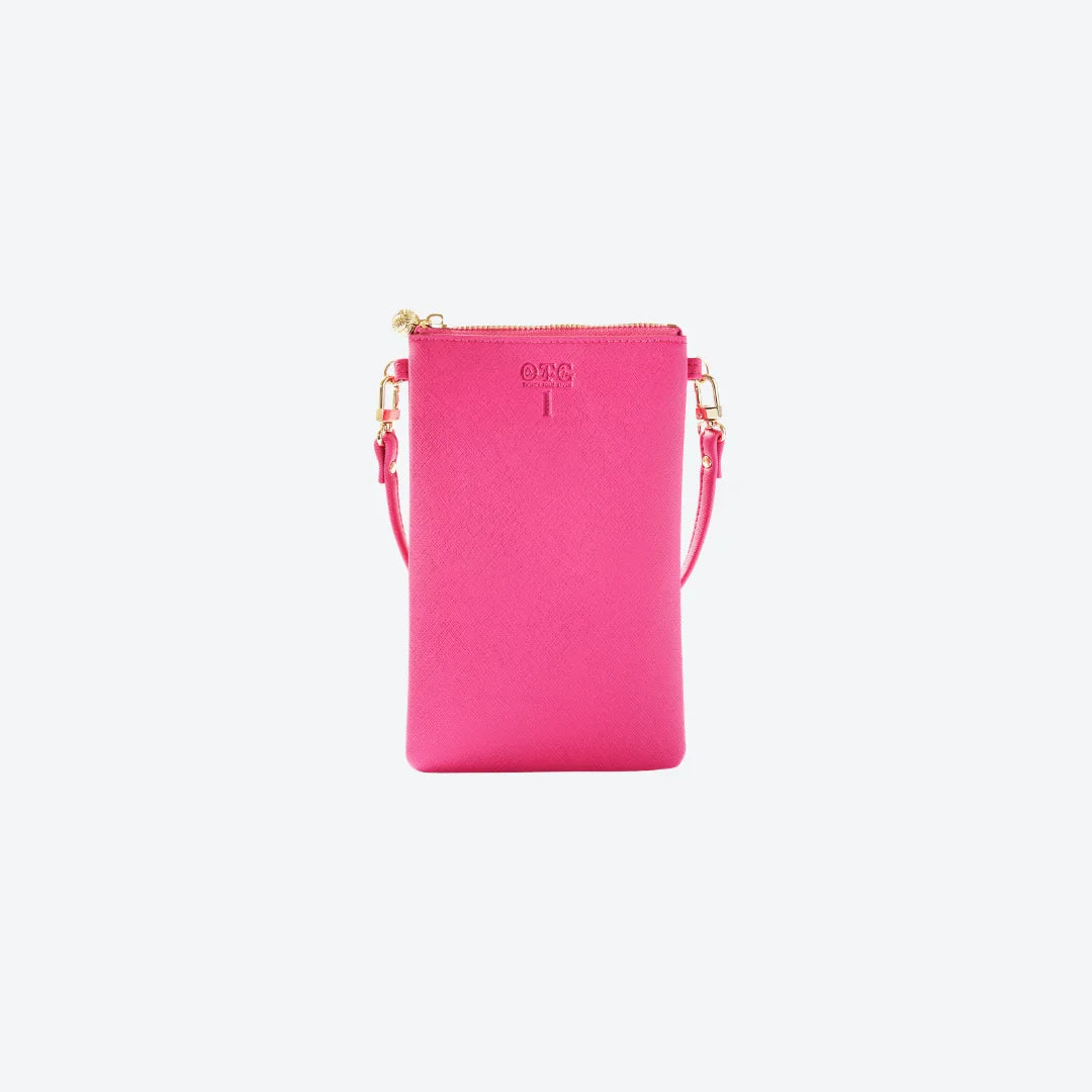 #1 Hot Pink Crossbody Wristlet, front view