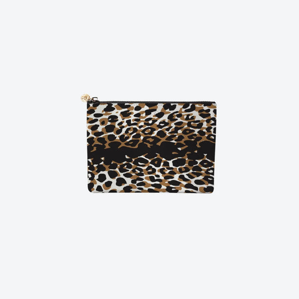 #2 Caki Leopard Gold Pouch, front view