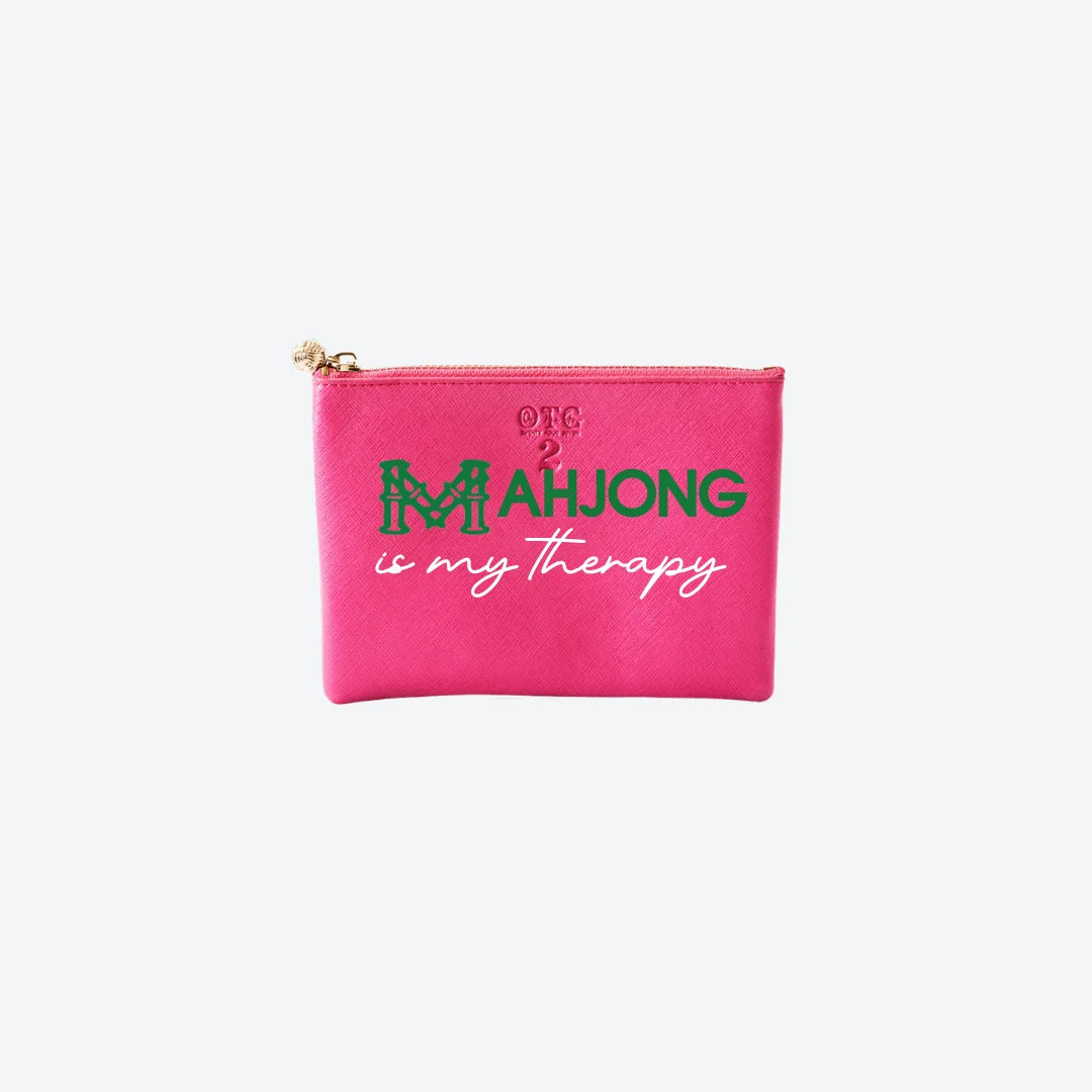 #2 Hot Pink Mahjong Is My Therapy Pouch