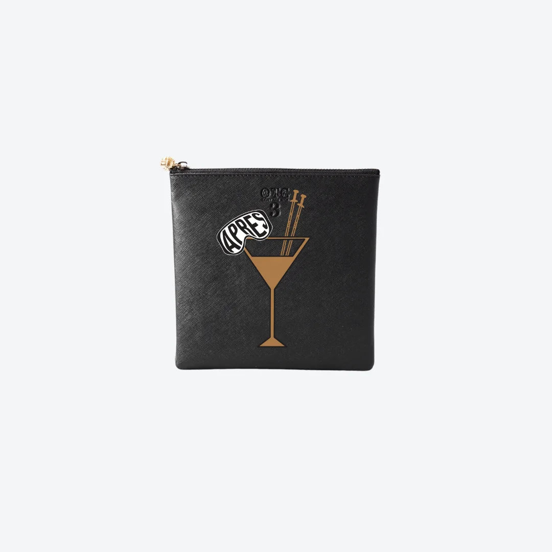 #3 Black Apres Drinks Pouch, front view