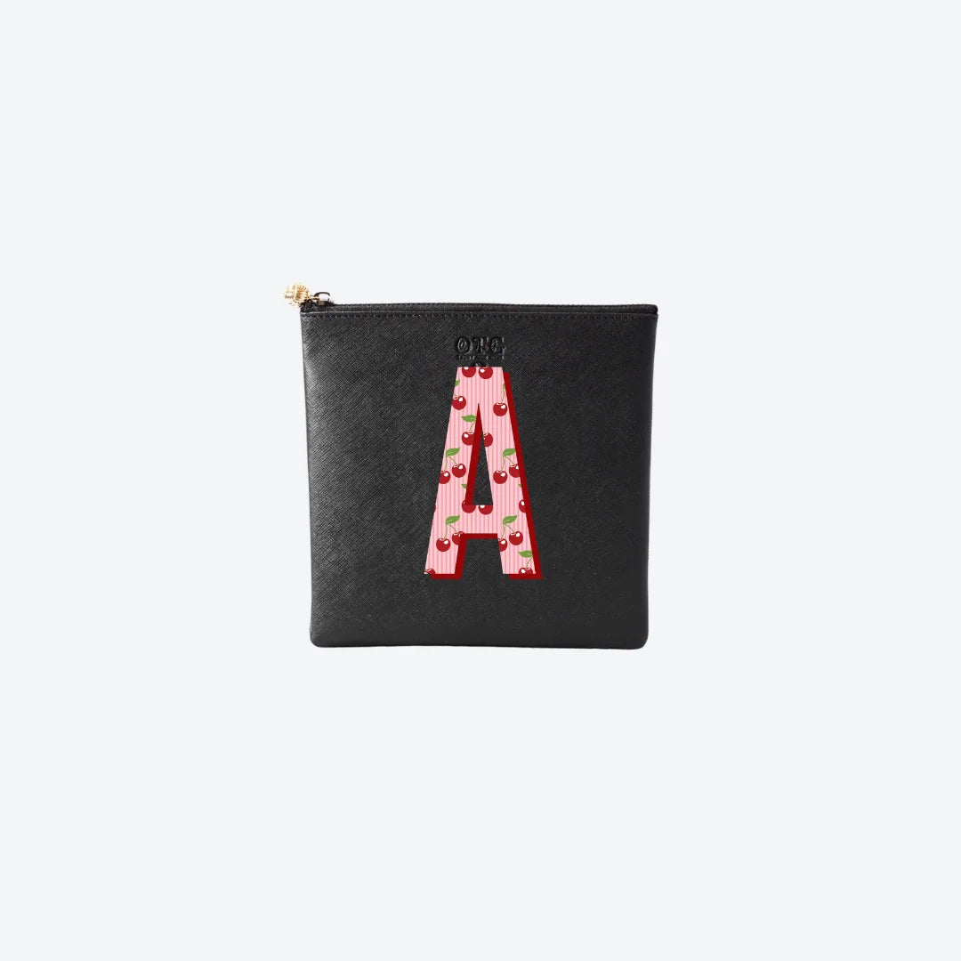 #3 Black with Cherry Initial, front view