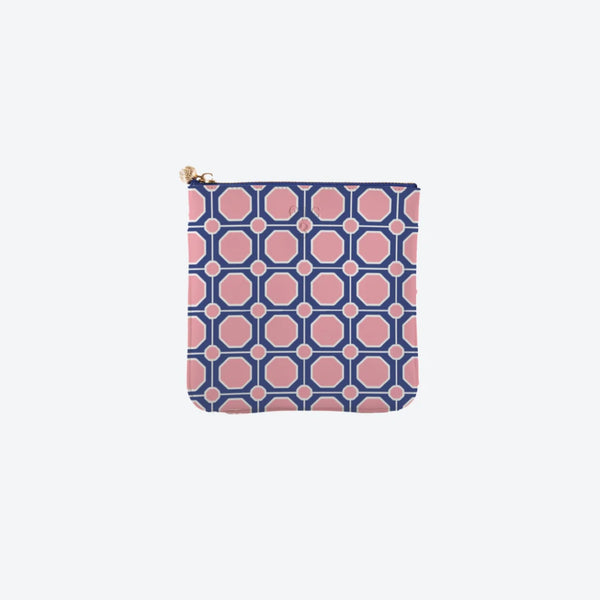 #3 Kelsie Geo Navy Pouch, front view