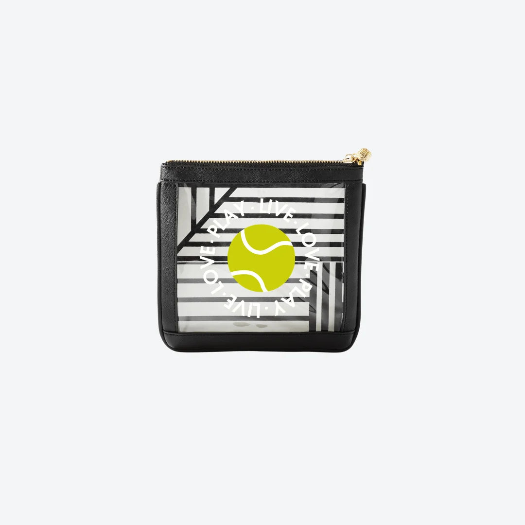#3 Nudie Black Live Love Tennis Pouch, front view